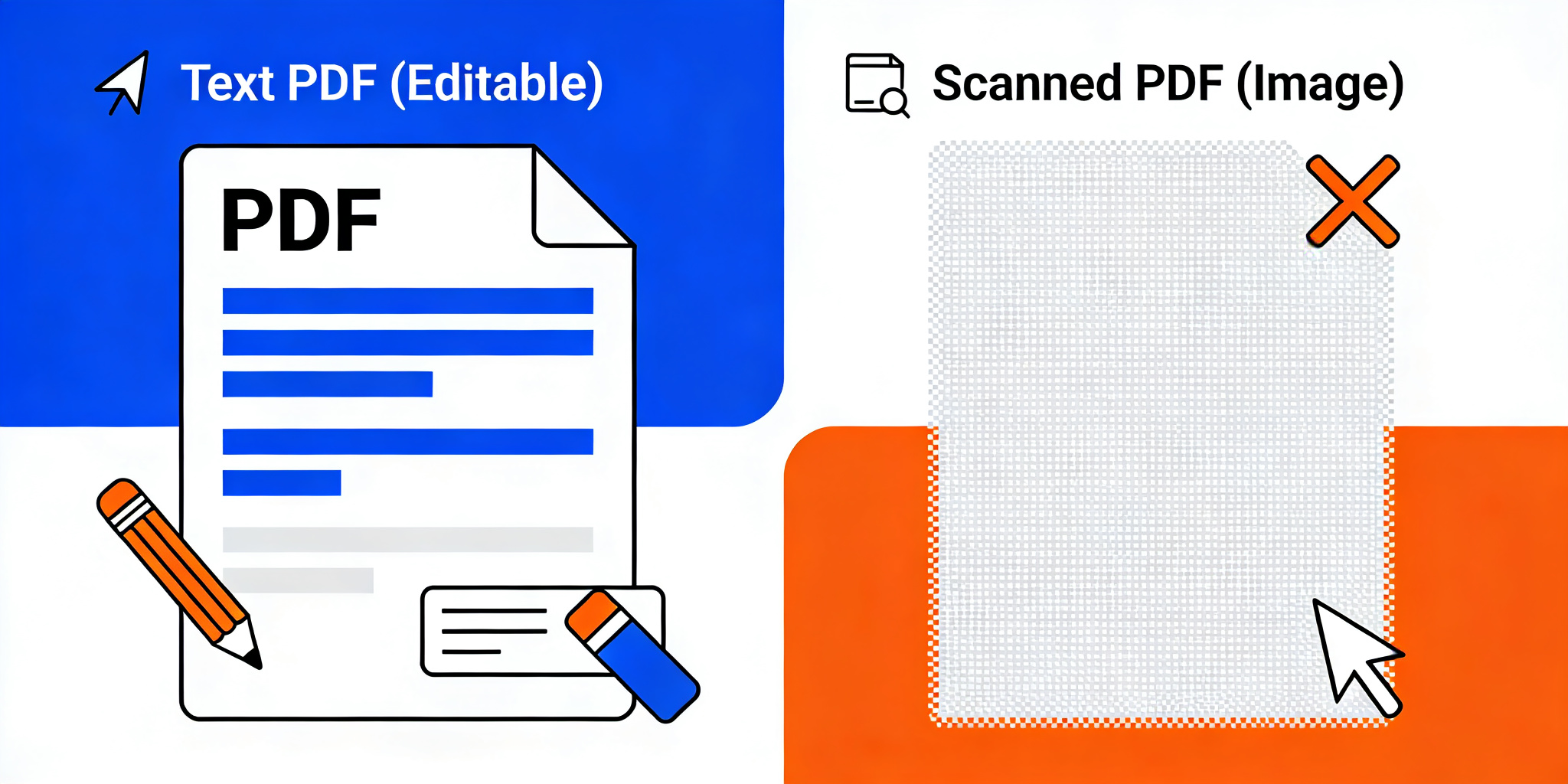 Différence entre PDF scanné et PDF texte
