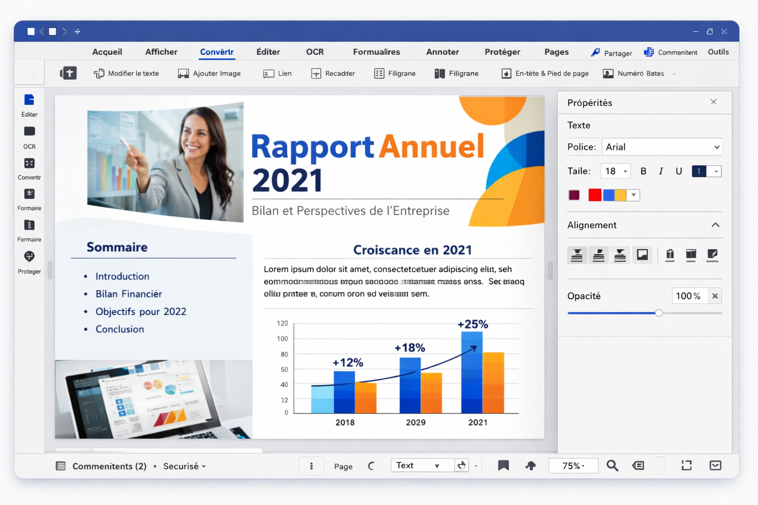 Interface de l’éditeur PDF PDFelement