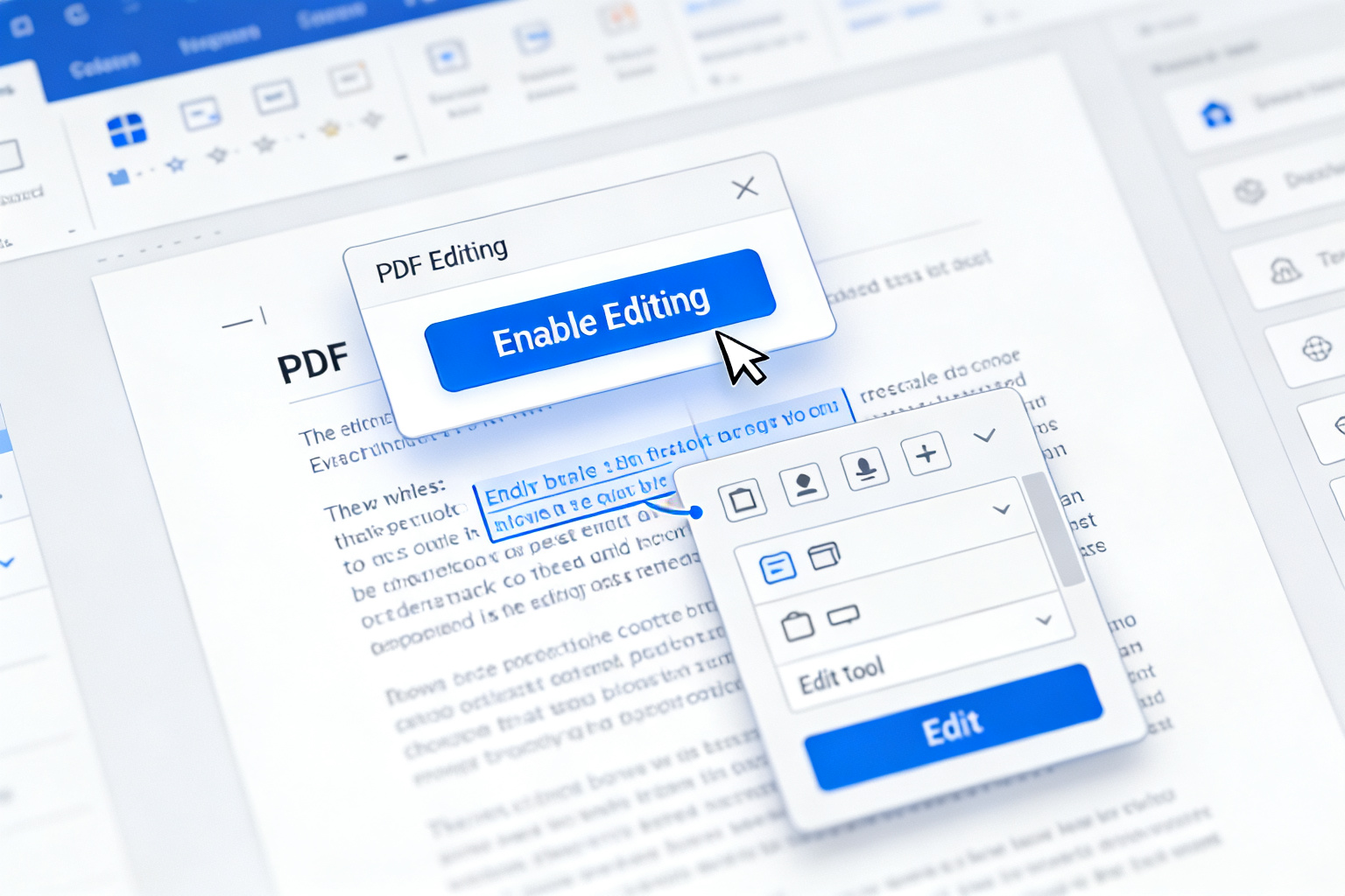 Activation du mode édition PDF